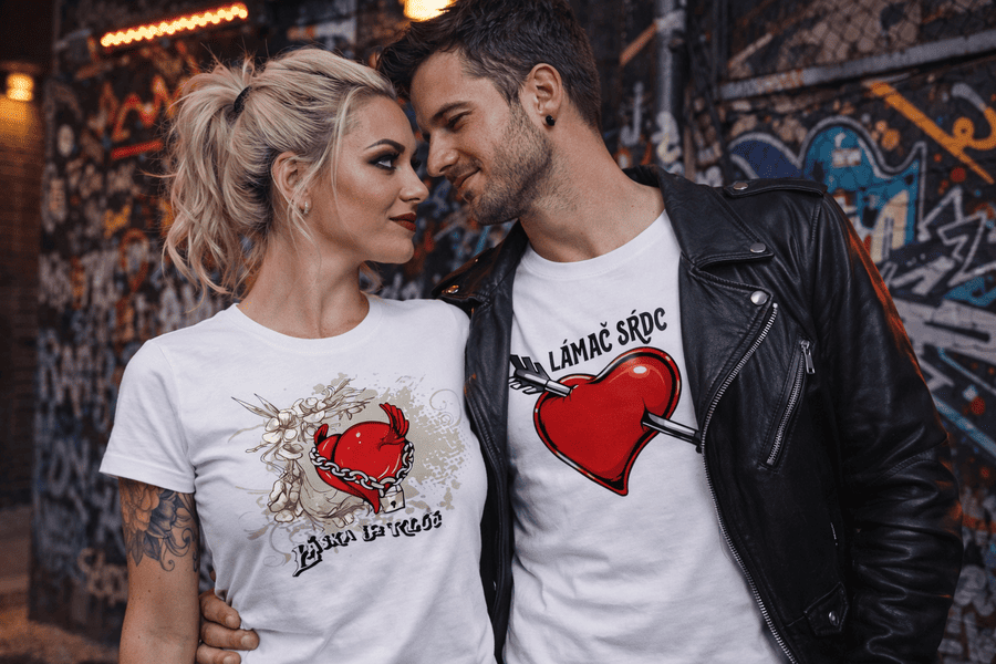 set tričiek Láska je kľúč a Lámač sŕdc mk